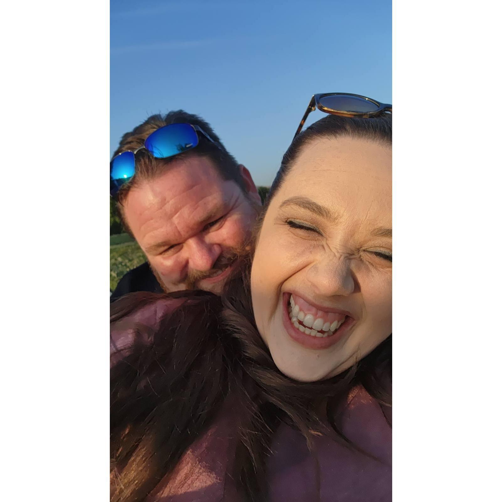 Showing her my favorite thinking spot - Todd Longshore Park