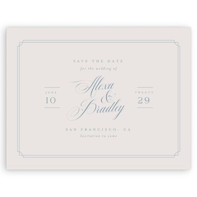 Powder Blue Wedding Digital Save the Date - Loren Landscape