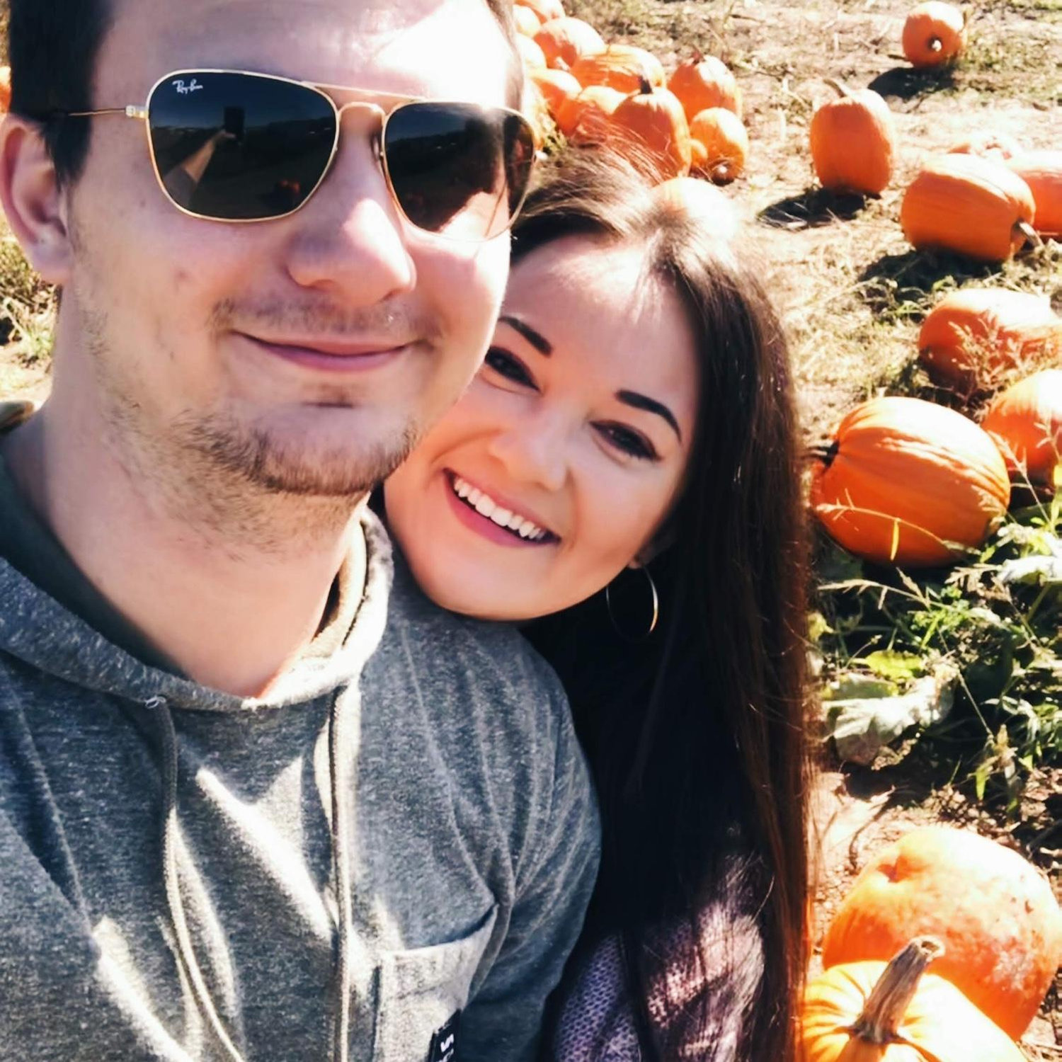One of our first dates, picking pumpkins!