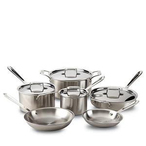 All-Clad - d5 Stainless Brushed 10-Piece Cookware Set