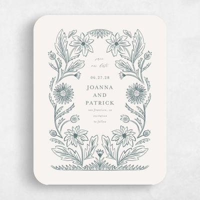 Blue Rounded Wedding Save the Date - Desrosiers Portrait