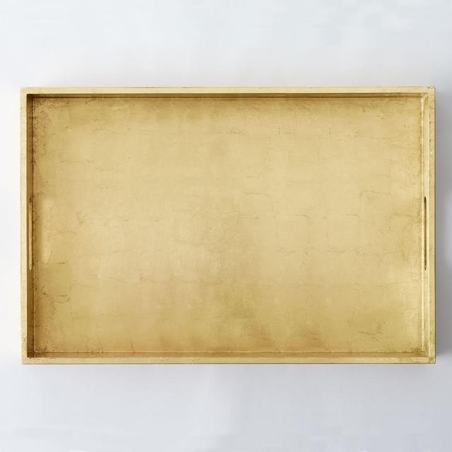 Reclaimed Wood Lacquer Tray, 18"x 28", Gold