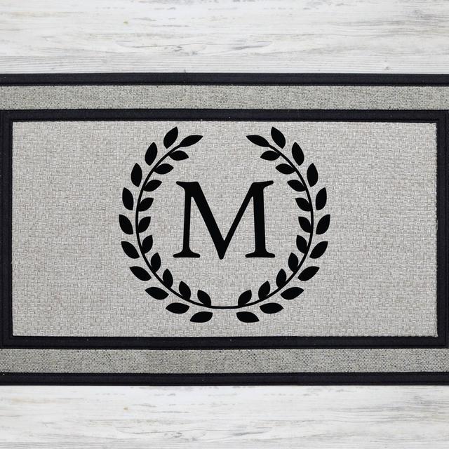 Premium Simple Wreath Monogram Door Mat |...