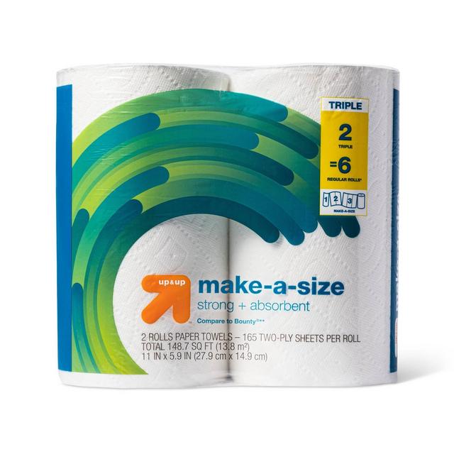 Make-A-Size Paper Towels - 2 Triple Rolls - up & up™