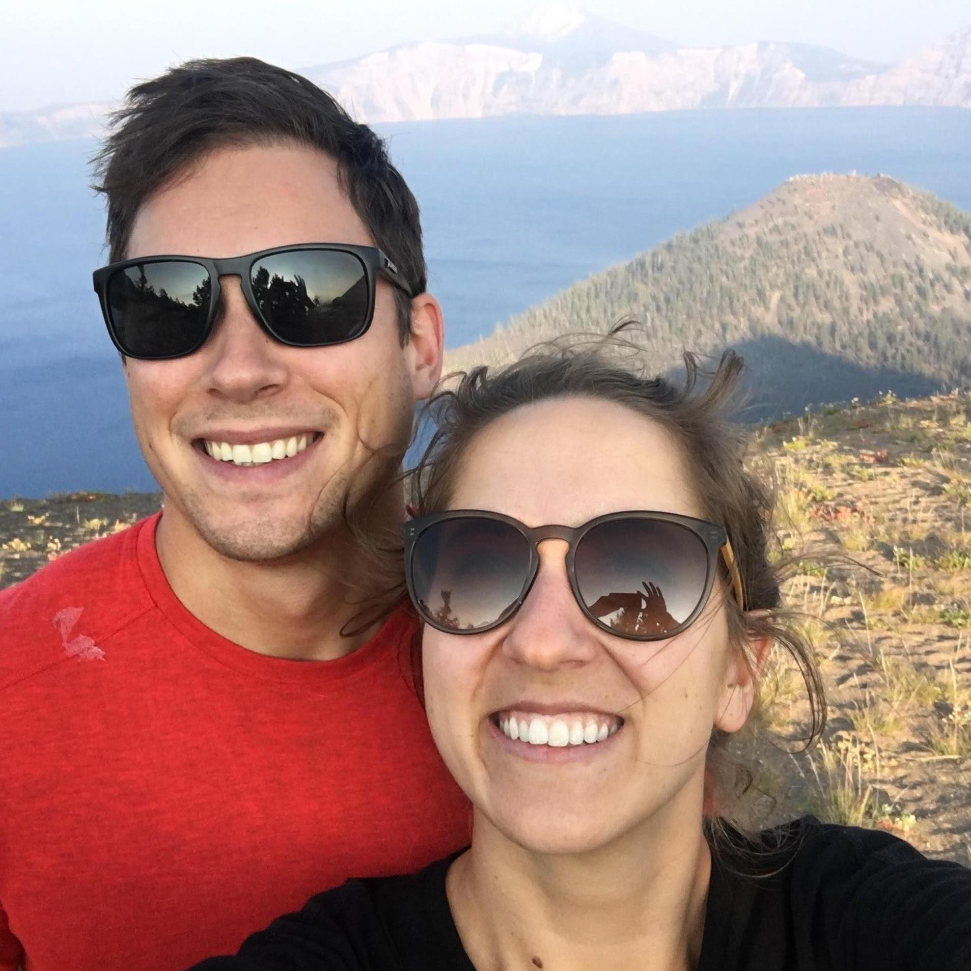 Roadtrip to Crater Lake! The two ran a half marathon around the rim in 2018.