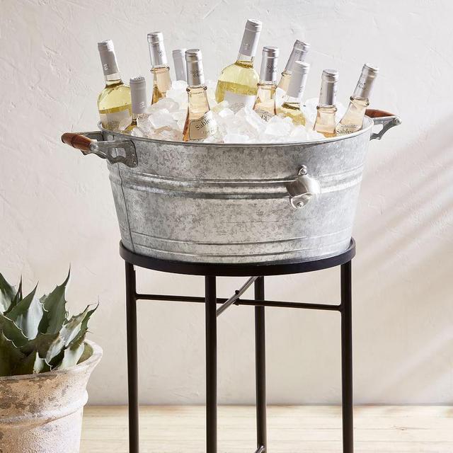 Galvanized Metal Party Bucket with Stand