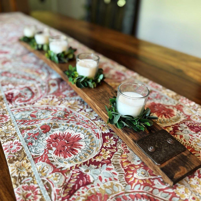 Whiskey Barrel Stave candle holder, Table Centerpiece, narrow bourbon barrel home decor, unique gift, Rustic Home Decor, candle holder