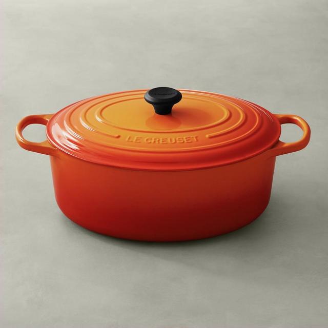Le Creuset Signature Cast-Iron Oval Dutch Oven, 9 1/2-Qt., Flame
