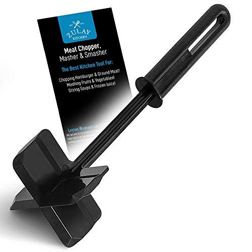 Premium Heat Resistant Meat Chopper, Masher & Smasher for Hamburger Meat, Ground Beef, Turkey & More, Hamburger Chopper Utensil, Ground Beef Chopper Tool - by Zulay Kitchen