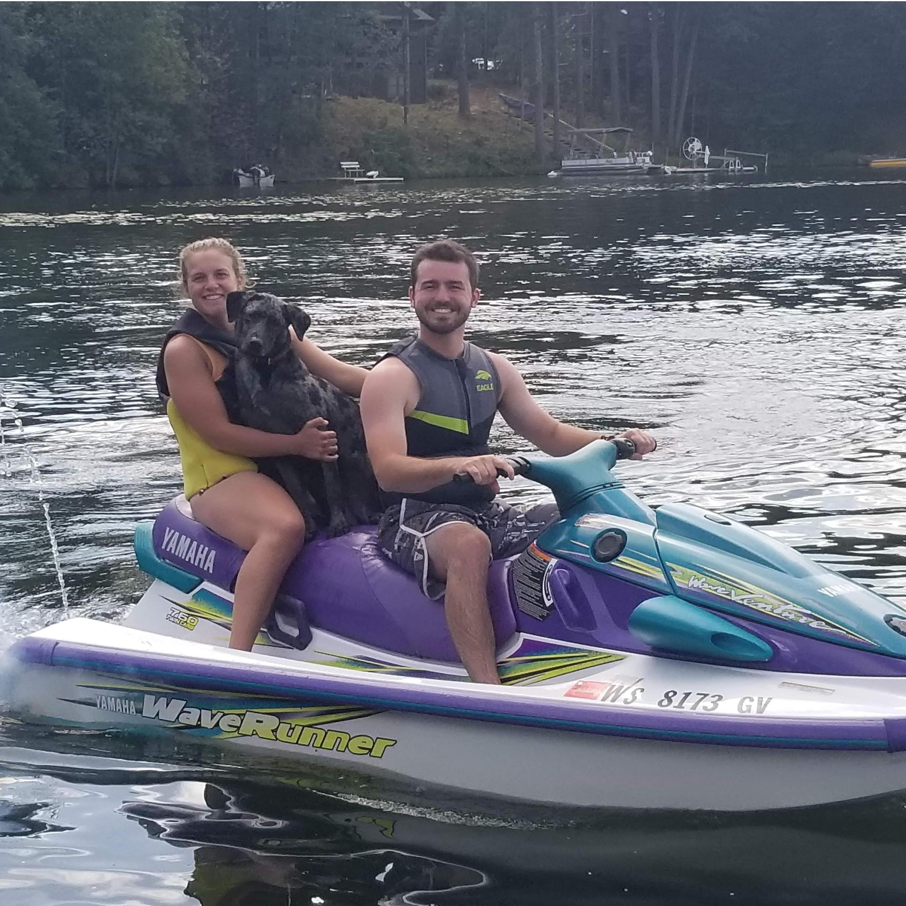 We found out Maverick loves to jetski, but does not like tubing!