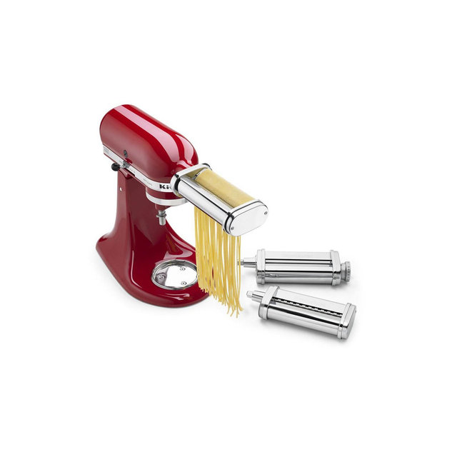 KitchenAid 3-Piece Pasta Roller & Cutter Set, Metal Stand Mixer Attachment with Fettuccine & Spaghetti Cutters