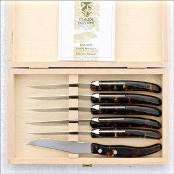 Claude Dozorme Laguiole Steak Knives - Set of 6 - Golden Flakes