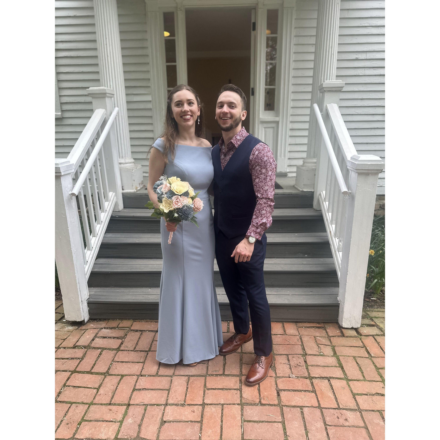 Blaise and I at my maid of honor, Anna’s wedding. He proposed to me when we got home after the wedding! 5/4/24