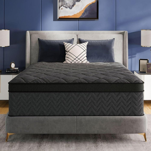 BEDingly King Size Mattress, 14 Inch Luxury Hybrid King Mattress in a Box, Medium Firm Mattresses with Cooling Gel Memory Foam & Pocket Springs, Double Additional Support, 365-Night Trial