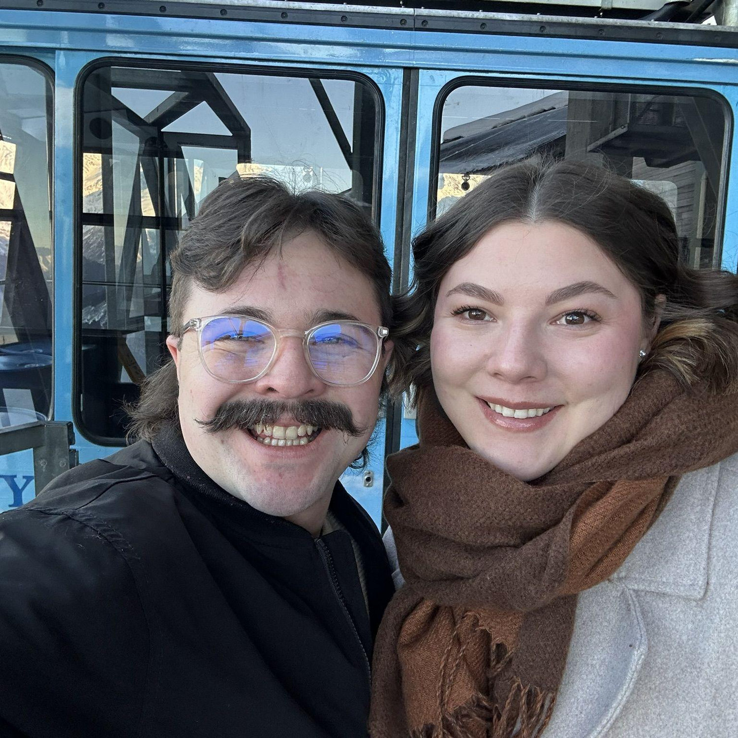 When we rode the tram at Alyeska just before we got engaged