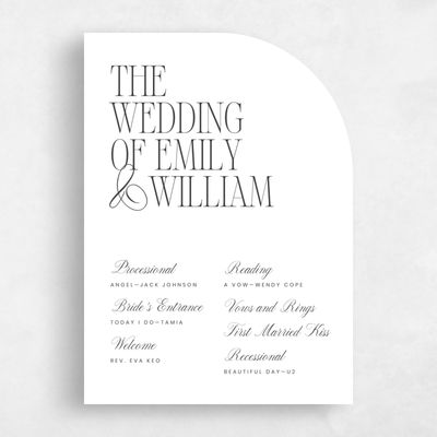 White Wedding Program - Thisbe