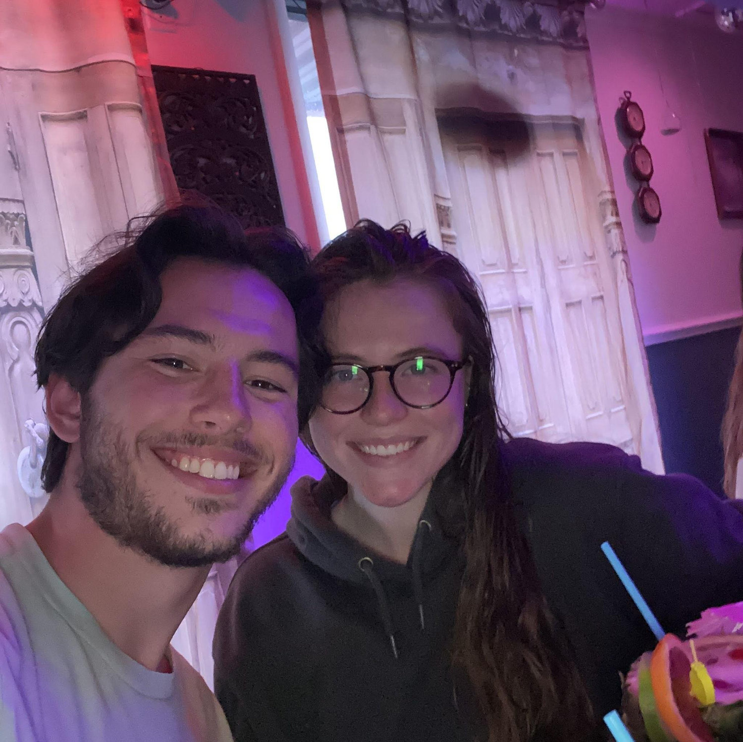 Mitchell had job training in North Carolina. Carly flew out to visit him for a weekend.