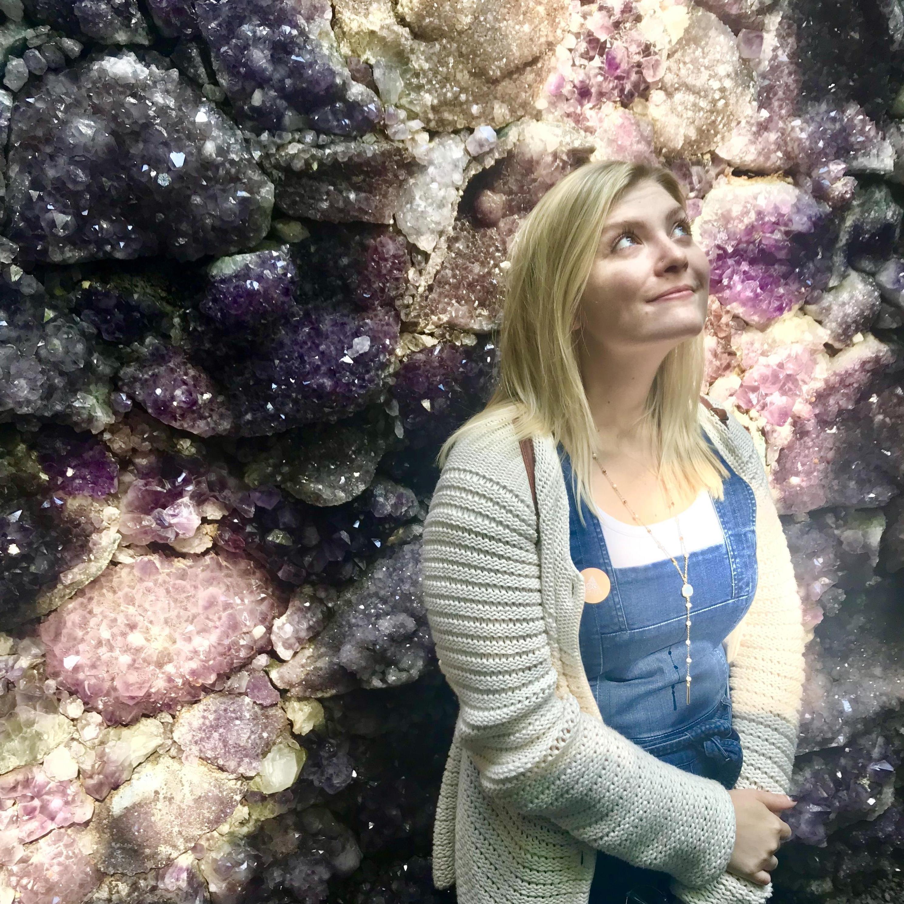 Sun glinting off the walls in a cave of amethyst at Jupiter Artland outside Edinburgh
2019