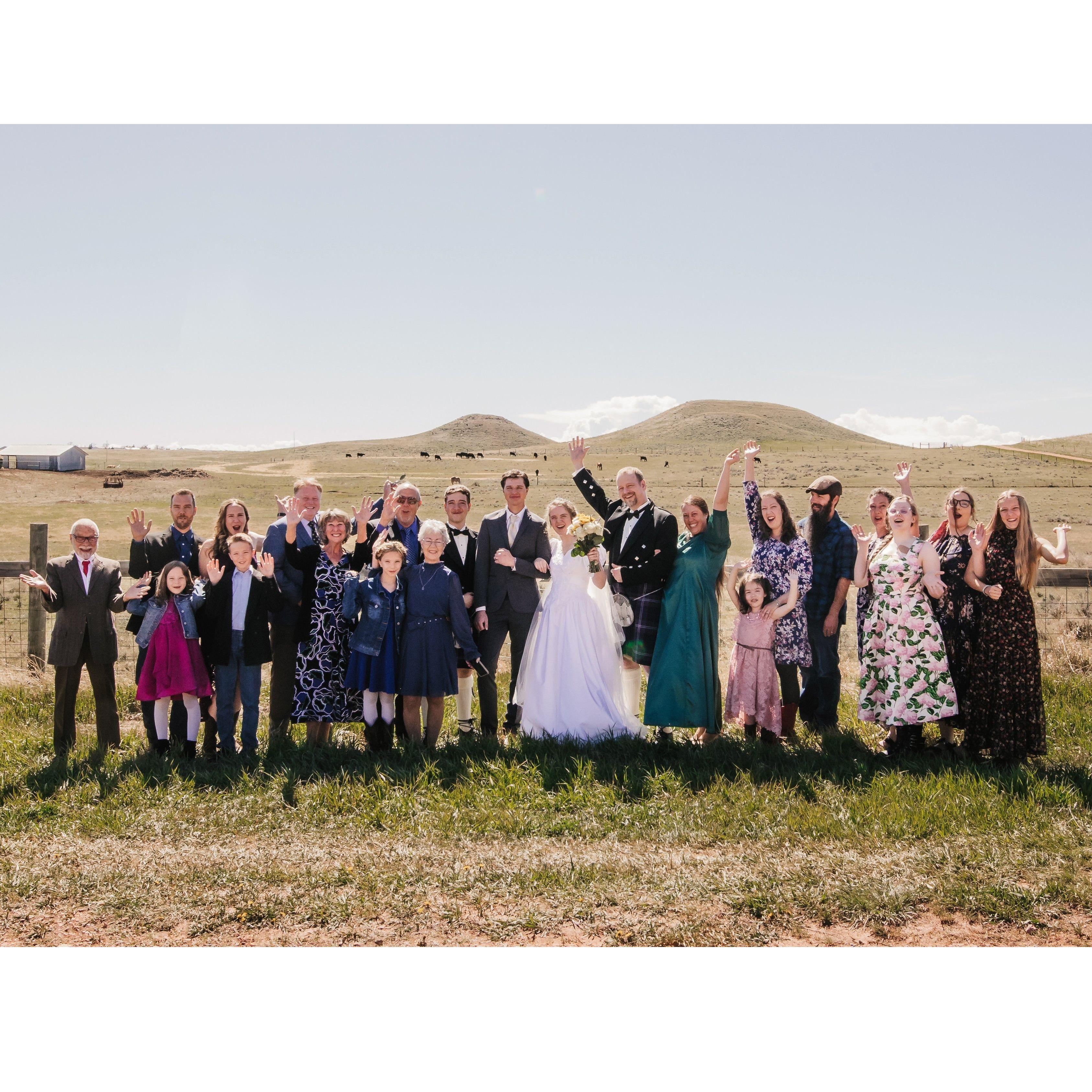 The Family at Rebekah and Adam's Wedding 2024