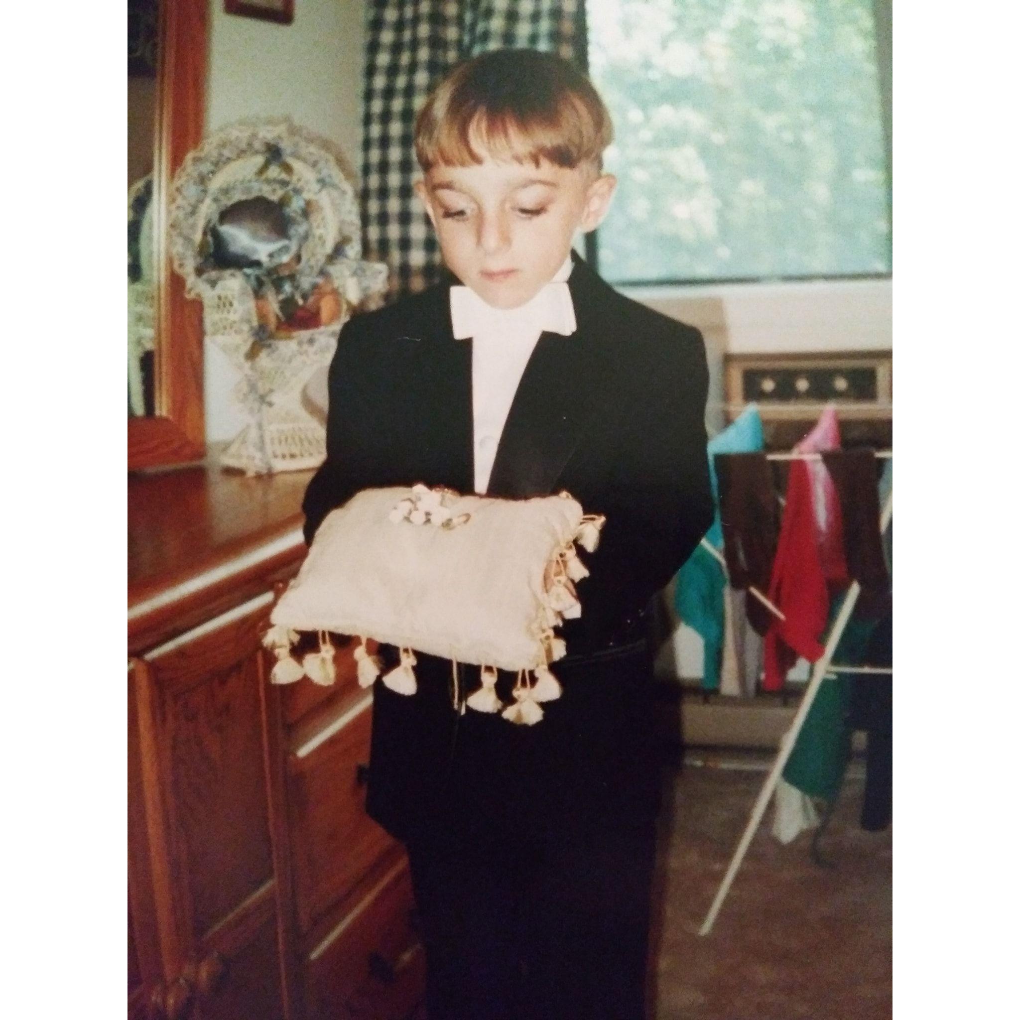 Sean as a ringbearer in his Uncle John's wedding