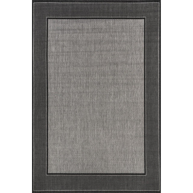 Nuloom Gris Bordered 2x3 Indoor/Outdoor Accent Rug for Living Room Patio Deck Front Porch Entryway Kitchen, Grey/Black