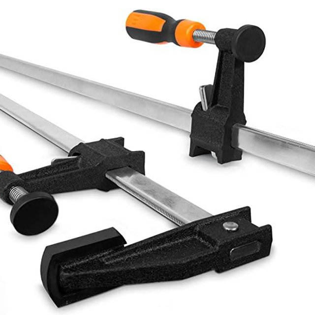 WEN 10236F2 Quick-Adjust 36-Inch Steel Bar Clamps with 2.5-Inch Throat and Micro-Adjustment Handle, Two Pack