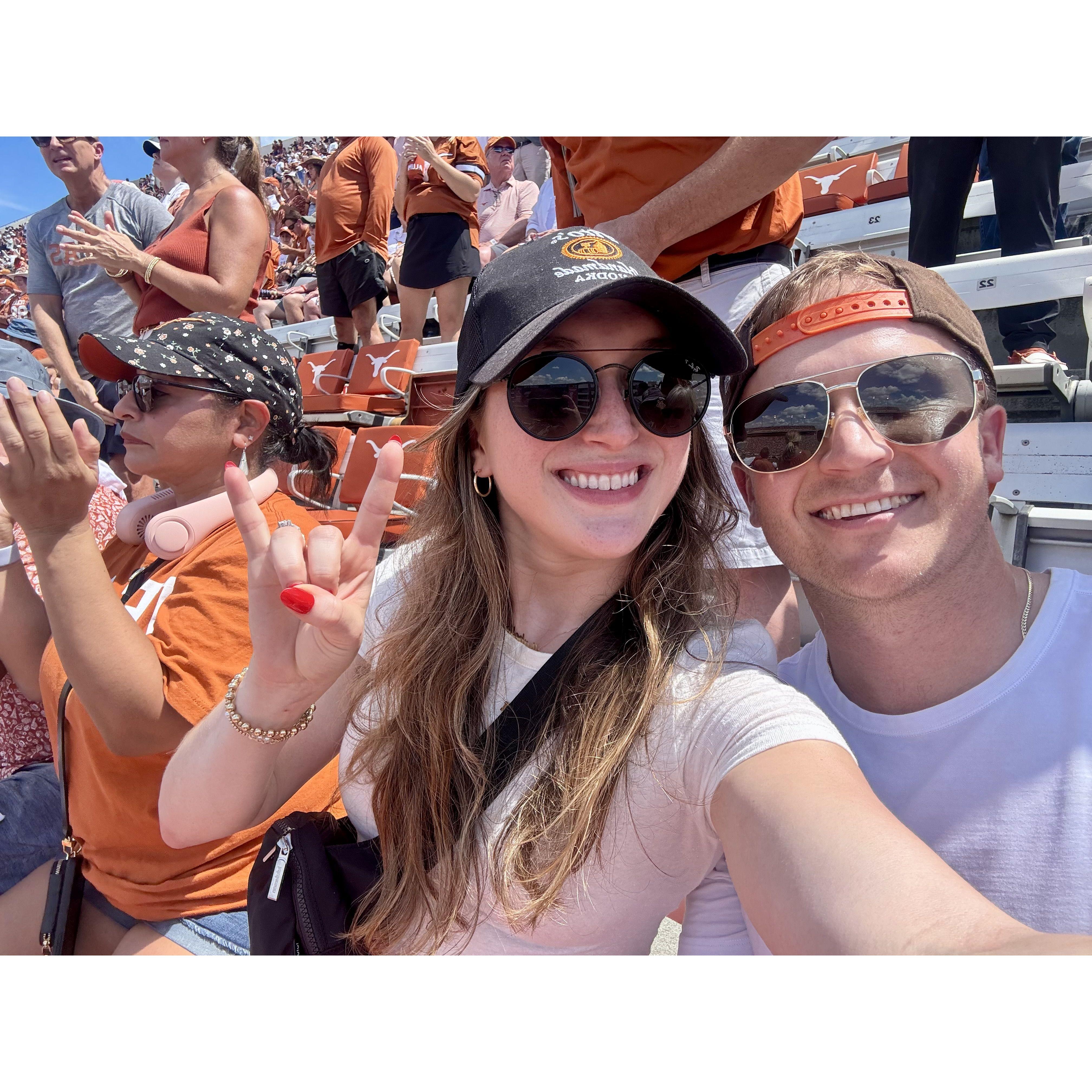 University of Texas football game. Hook 'em