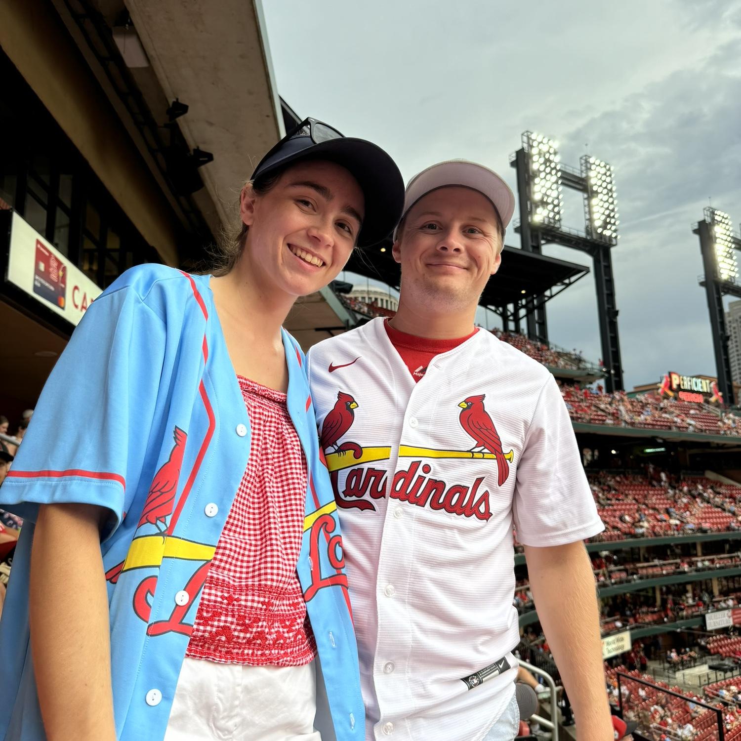 Kristen and Sean visited Sean's grandparents in St. Louis and they all planned on attending a St. Louis Cardinals game...This one was rained out, so the couple will have to try again!