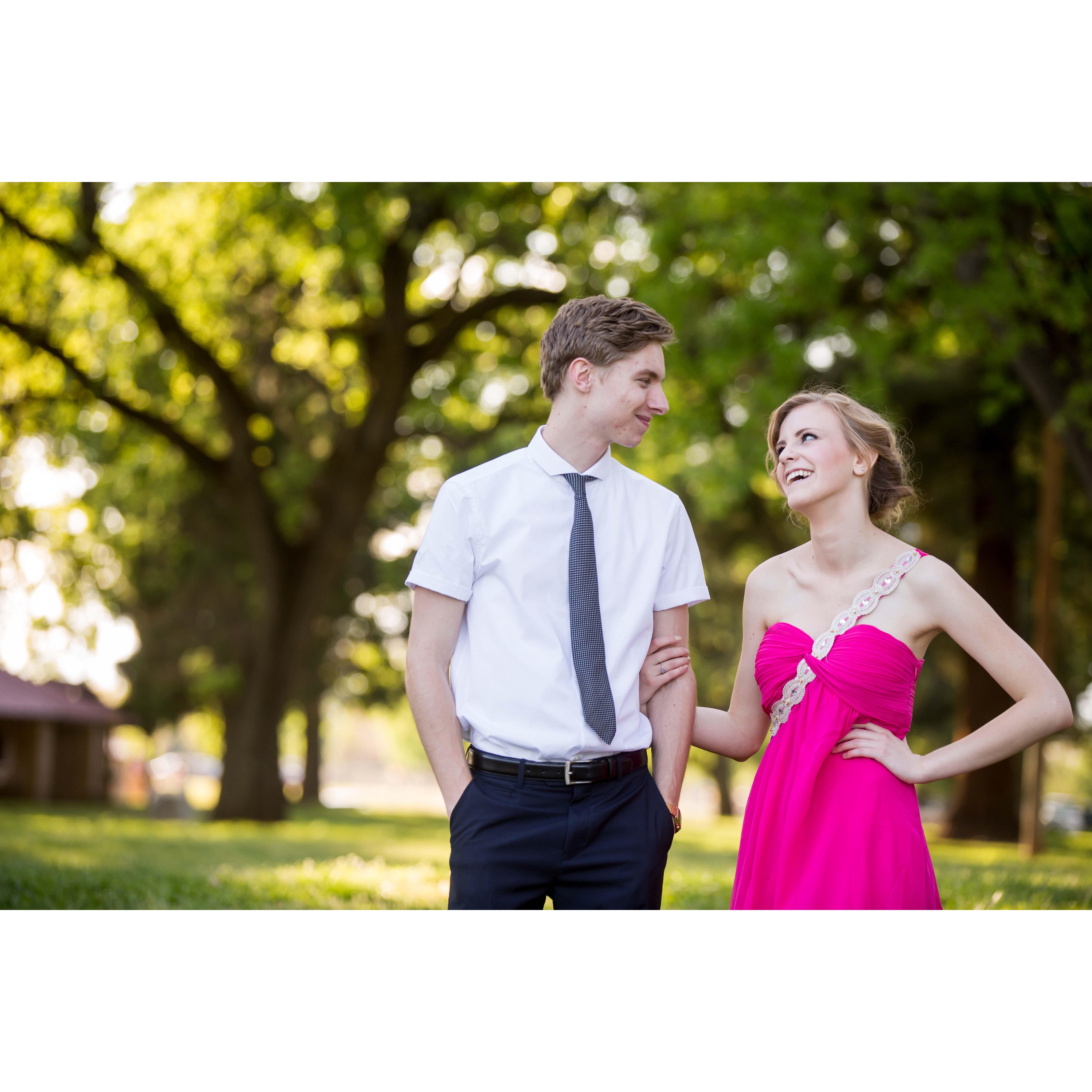 This was taken before Christian went to my semi-formal dance with me (before we actually ever officially went on a date). This picture was taken by Roxi Mueller who is now our wedding photographer.