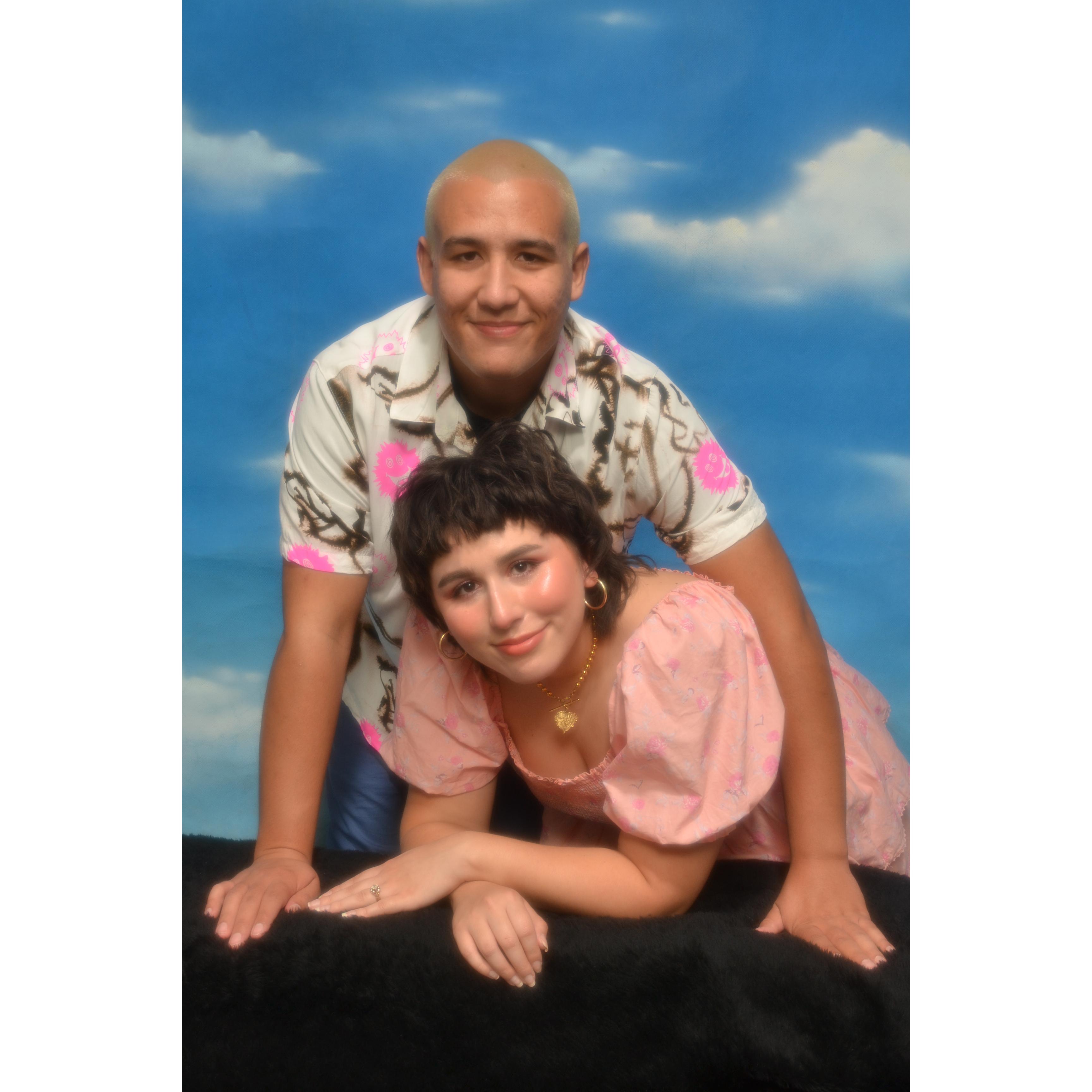 We took photos at a vintage studio and we love the way they came out. These poses are so great!
