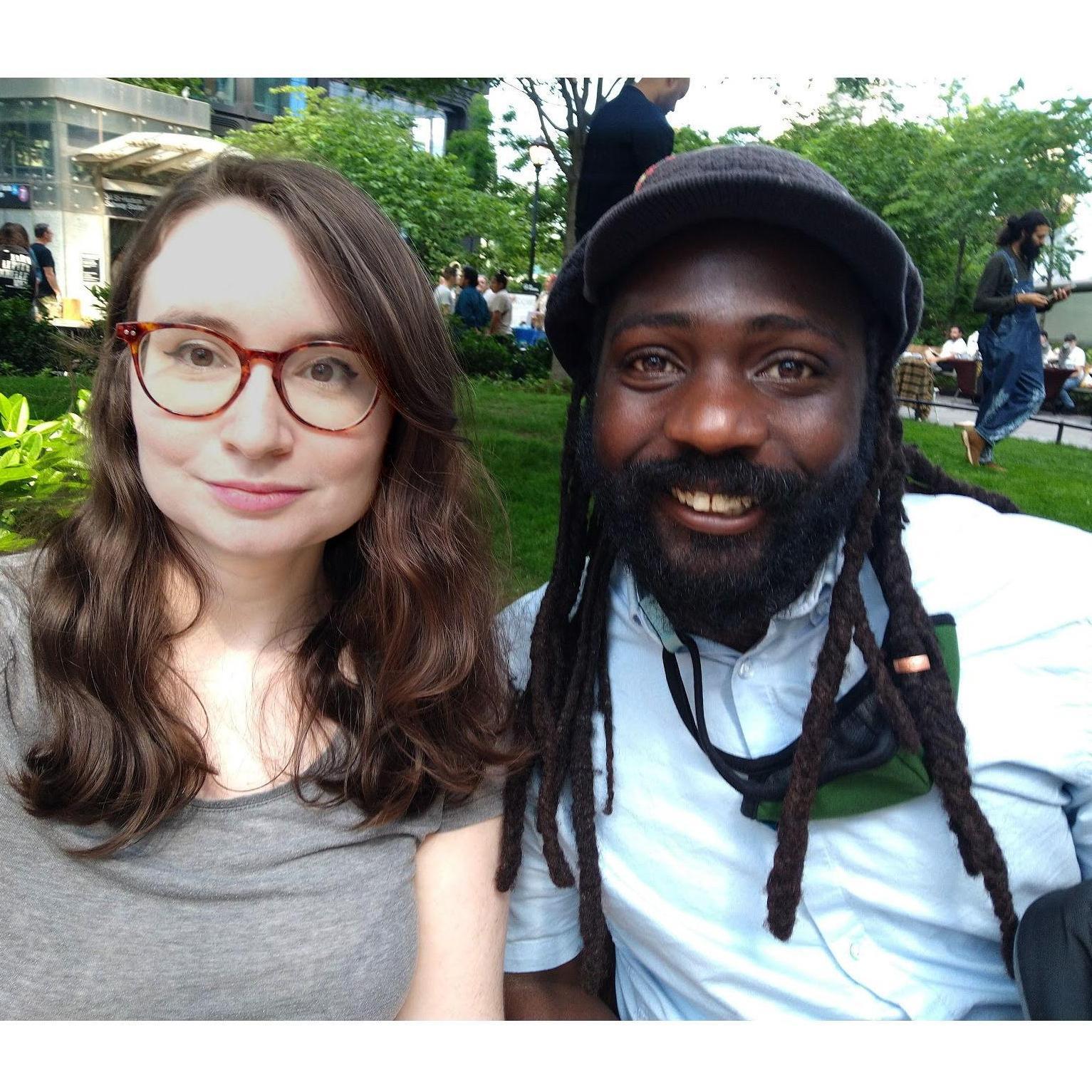After one of Marcus's shows in Bella Abzug Park, Manhattan