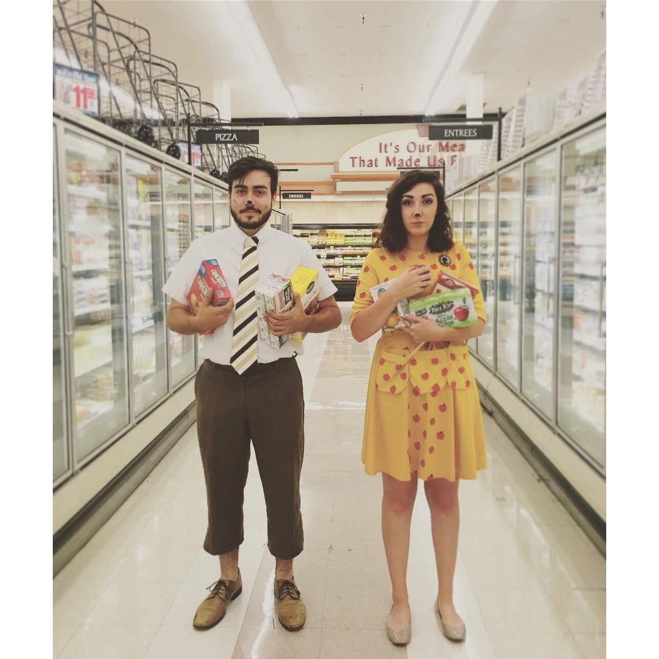 as mr. and mrs. fox halloween 2017. this was all we did that night. we dressed up, and went to a grocery store to recreate this pic (and did a pretty great job if you ask us!)