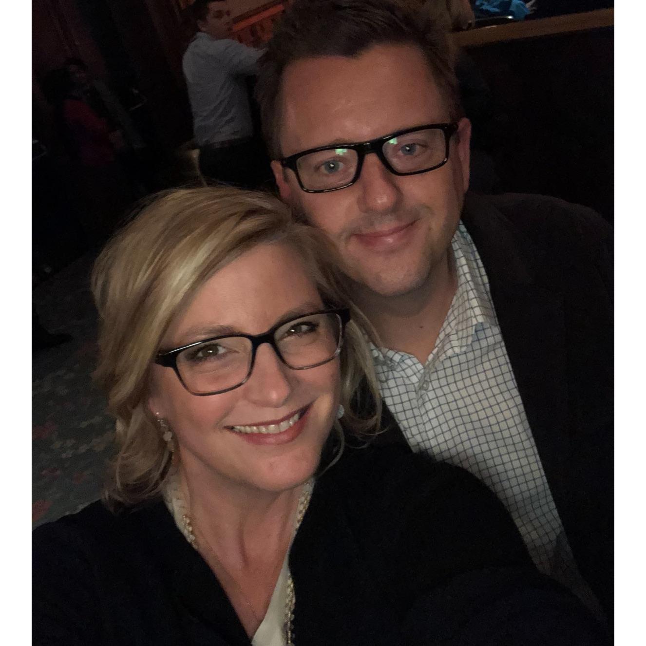 Our first visit to NYC together.  Enjoying a Broadway play!