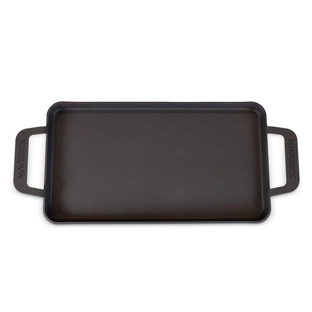 Maverick 22-Inch Preseasoned Carbon Steel Griddle, 4mm Heavy-Duty Flat Top Grill Pan with Raised Edges & Integrated Handles