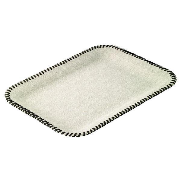 Whipstitch Flat Tray, White