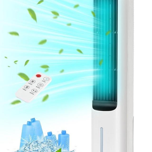 KEGIAN Swamp Cooler, Cooling Fans That Blow Cold Air, Portable Evaporative Air Cooler with 80°Oscillation, 3 Modes, 12H Timer, Remote, Bladeless Tower Fan for Home, Office, and Bedroom (41'')