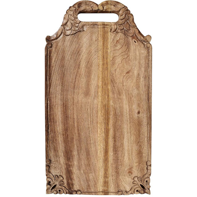 Mango wood hand carved Chopping & Serving Tray for kitchen, dining table and outdoor SIZE 16.5x9x0.95 inch