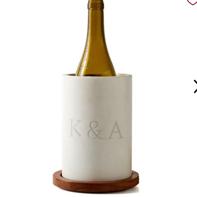 Custom White Wood and Marble Wine Chiller