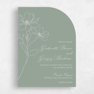 Green Half arch Wedding Invitation - Magnolia Classic