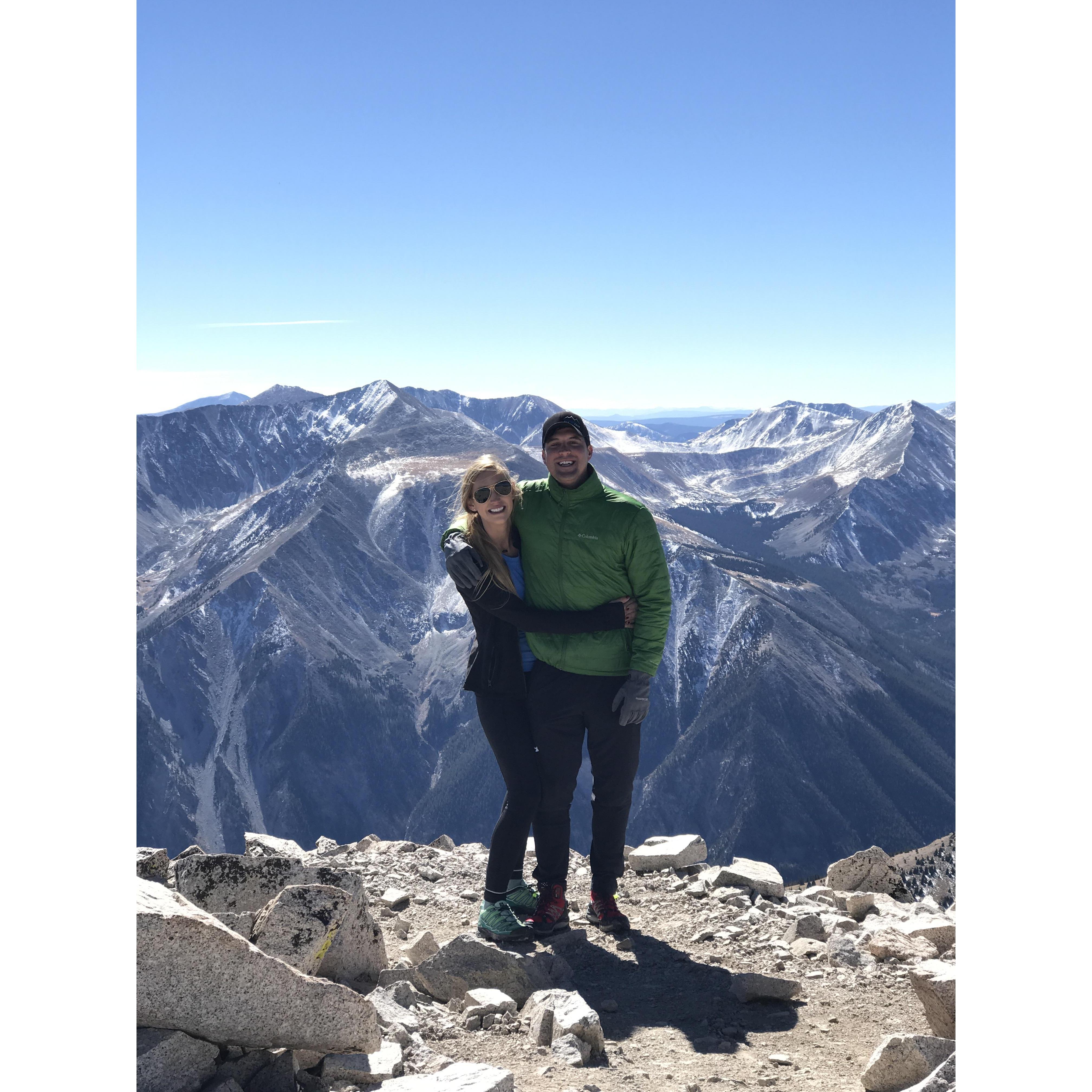 In true Colorado fashion, our third date was getting up at 3 am to hike a 14er together