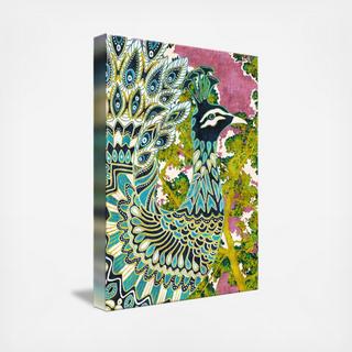 Blue Peacock Printed Canvas