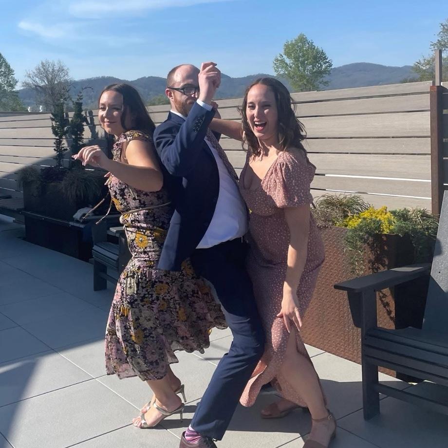 April 2022 - Asheville, North Carolina for Conner (groomsman) and Kristie's wedding dancing with Natalie (bridesmaid)