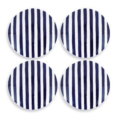 kate spade new york Charlotte Street™ Tidbit Plates (Set of 4) in Indigo