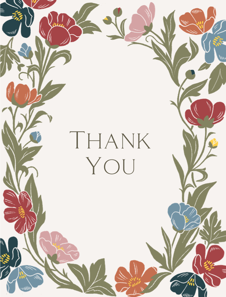 Glenarden Portrait | Currant Red | Zola Thank You Cards