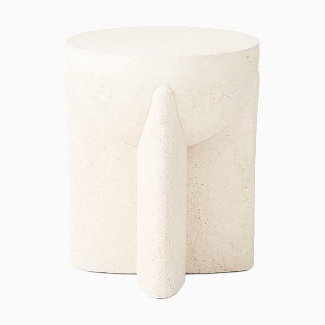 Monti White Lava Stone Side Table