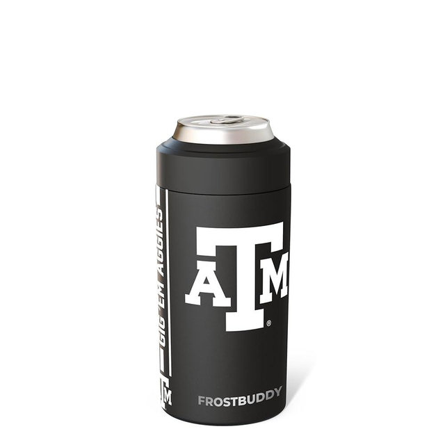Frost Buddy NCAA Universal Buddy - Fits all - Stainless Steel Can Cooler for 12 oz & 16 oz Regular or Slim Cans & Bottles - Stainless Steel (Texas A&M Aggies)