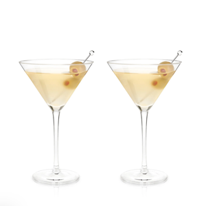 Raye Stemmed Crystal Martini Glasses, Set of 2