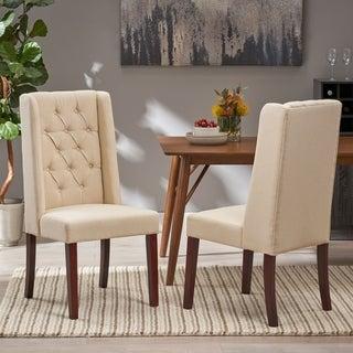 Blount Wooden Dining Chair with Fabric Cushions (Set of 2) by Christopher Knight Home