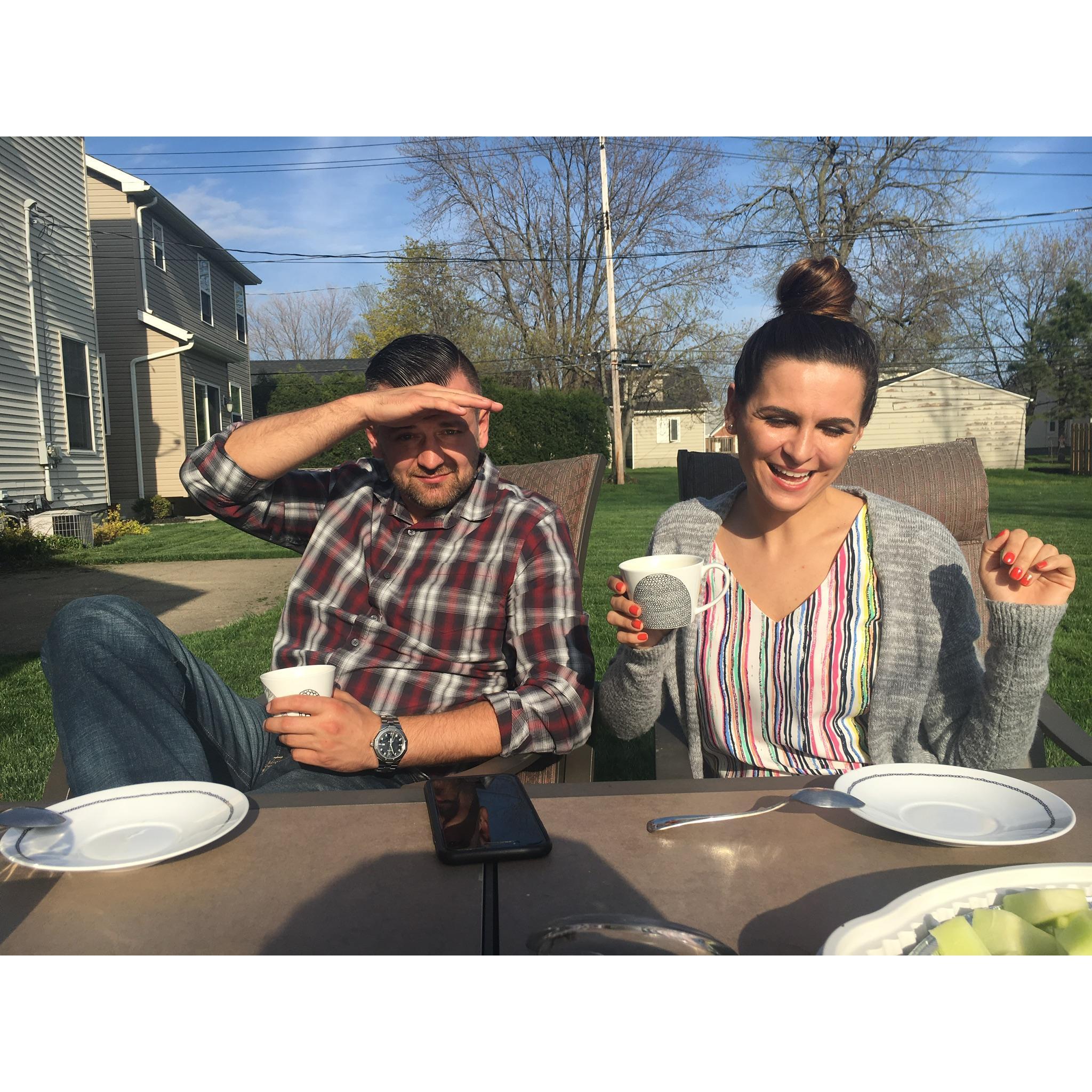Easter 2017, Dan met the parents