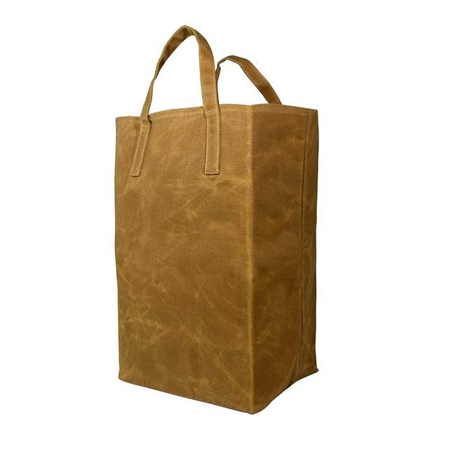 Waxed Canvas Tote Bag, Grocery Bag, Reusable Shopping Bag, Super Strong For Multi-Use, Eco Friendly Washable Heavy-Duty & Durable Holds 60lbs - 12x6x17.5"
